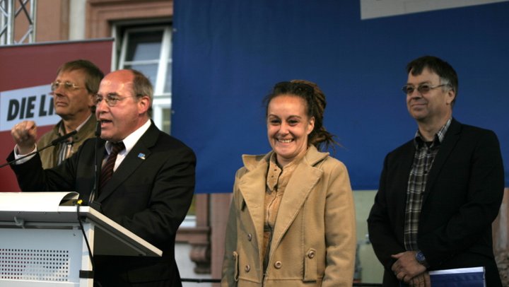 Gregor Gysi mit Mannheimer Kandidaten