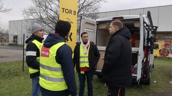Solidarität mit den Streikenden bei der Post